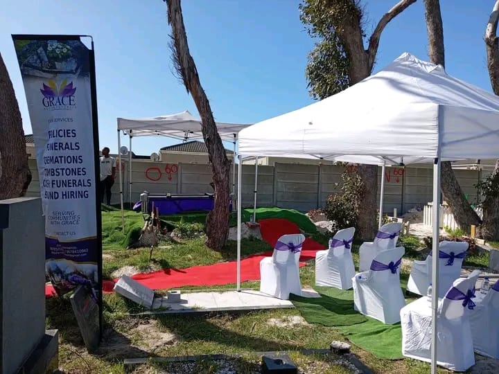 Grace Funeral Services Outdoor Memorial with Banner